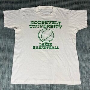 Vintage Screen Stars Single Stitch Roosevelt‎ University White Mens Sz XL